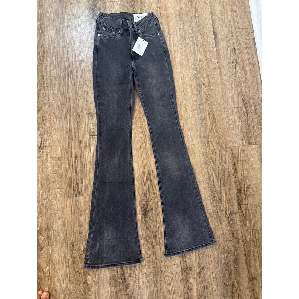 LNDN London Denim Black Flare Jeans High Rise Stretch Size 22 SYL01M06